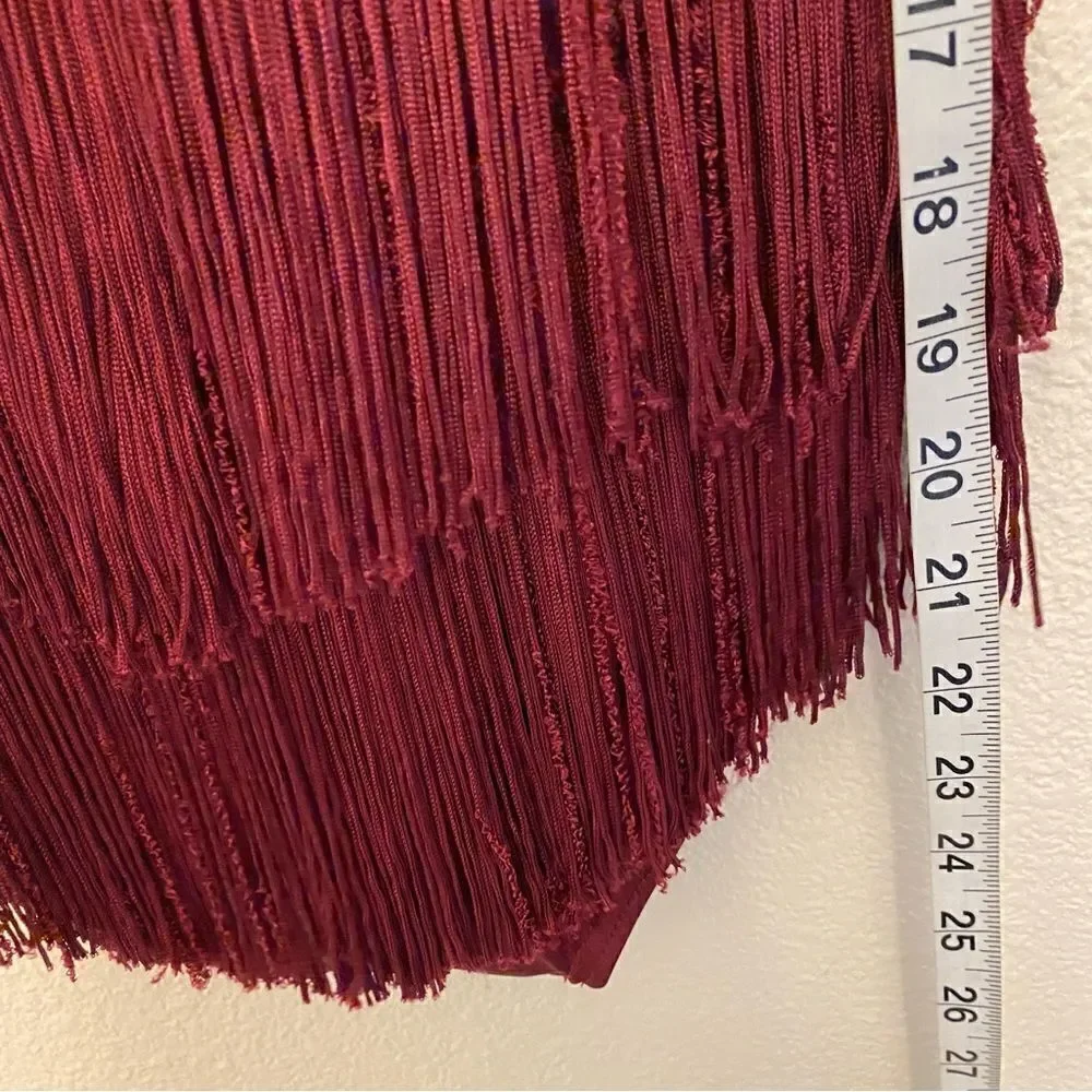 WEISSMAN Dance Costume burgundy fringe The Coolest Thing Ever 13815 LC child